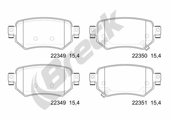 Brake Pad Set, disc brake - 22349 00 704 00 BRECK